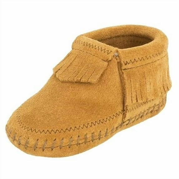 Minnetonka Baby Girl's Riley Bootie, Toddler Ankle Boot, Taupe, 0 M