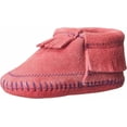 thumbnail image 1 of Minnetonka Riley Moccasin Booties (Infant/Toddler), Hot Pink 4 Toddler, 1 of 5