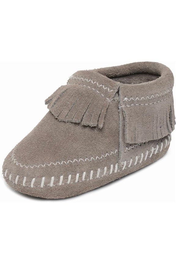 Riley Moccasin Booties (Infant/Toddler), Grey 2 Infant