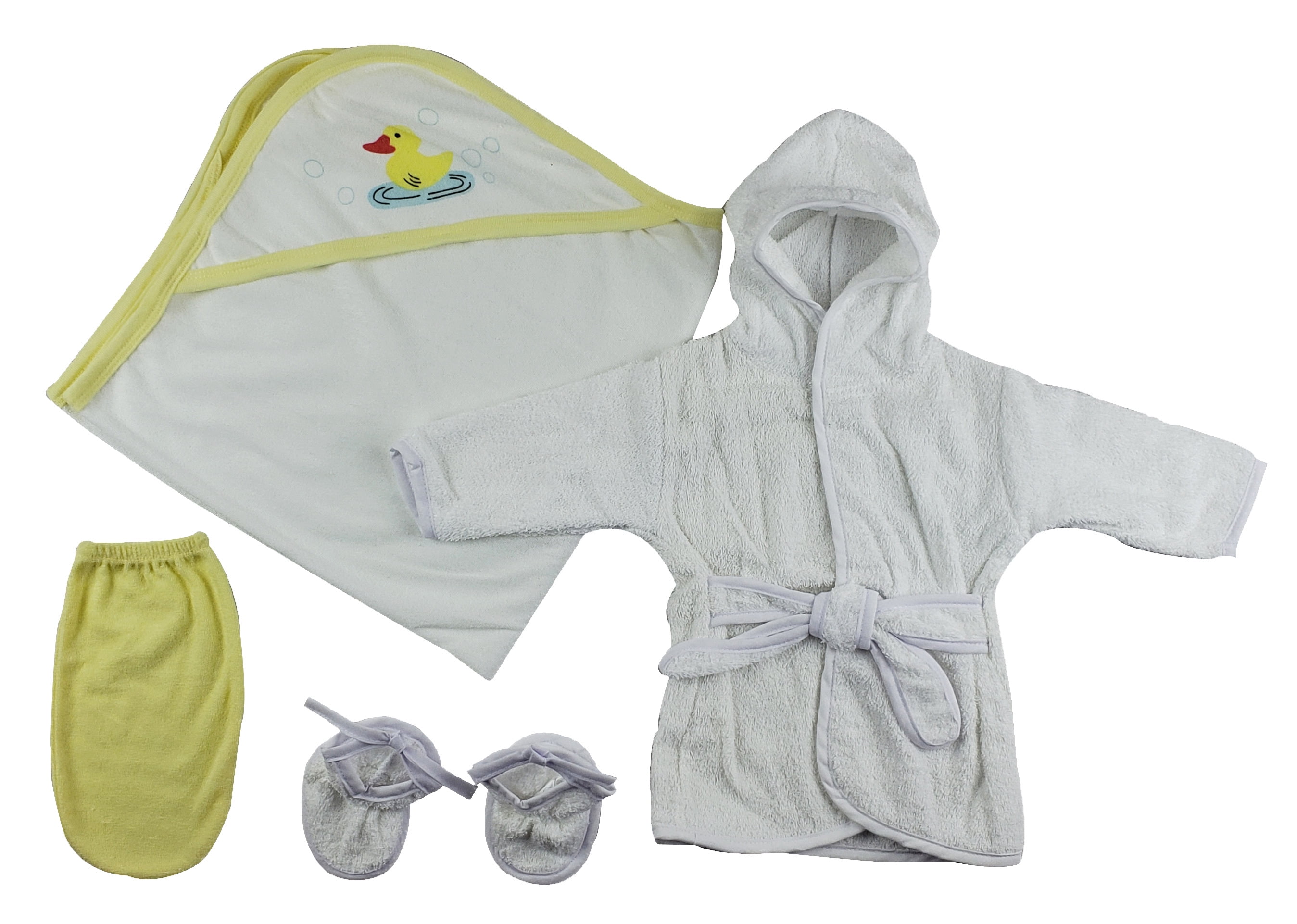 Baby Robe Set Infant Robe, Hooded Towel and Washcloth Mitt - 3 Pc Set - Walmart.com