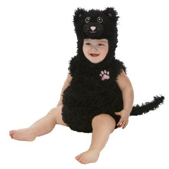 Infant Romper, 6-12 Months, Black Cat