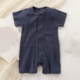 thumbnail image 1 of Infant Romper Girl Children's Solid Color Round Neck Short Sleeved Jumpsuit Baby Summer Breathable Bag Fart Jacket Baby Girl Pants, 1 of 3