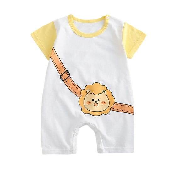 Infant Rompers Outfit Fashion Print Playsuit Patchwork Short Sleeve Summer Outfits Clothes Cotton Comfy Causal Onesie Outfit On Clearance