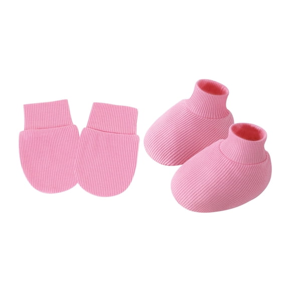 Infant Scratch Prevention Mittens and Socks Set for Baby 0-6 Months Soft Comfortable Anti-grab Gloves and Foot Covers