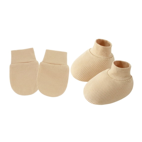 Infant Scratch Prevention Mittens and Socks Set for Baby 0-6 Months Soft Comfortable Anti-grab Gloves and Foot Covers