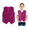 thumbnail image 1 of Infant Shiny Sequins Vests Sleeveless Button Down Jacket Waistcoat for Latin Jazz Ballet Dance Performance 6-12 Months, 1 of 5
