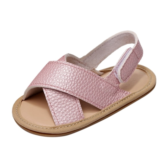 Infant Shoes Kids Girls Casual Walk Elastic Band Cute Flower Print Soft Sandals Shoes Toddler Boy Sneakers Pink 18 Months-24 Months