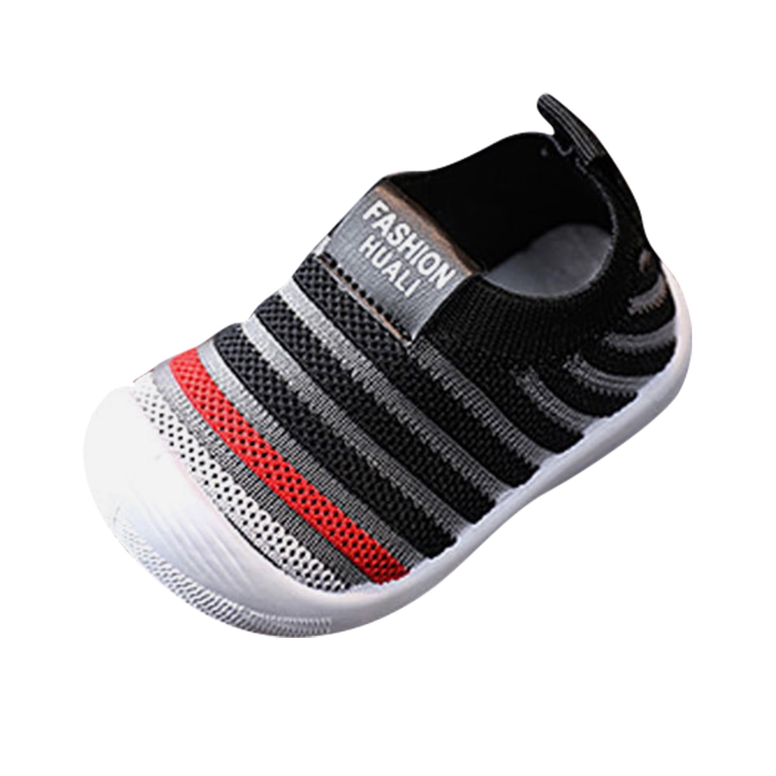 Infant Shoes Size 9 12 Months Cute Knitted Non Slip Lightweight Running School Flats Comfort Lightweight Elastic First Birthday Black Sneakers