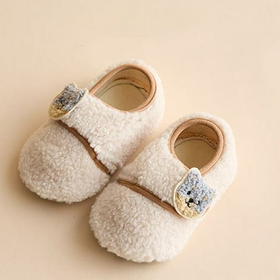 Infant Shoes and Socks Winter Warmth Walking Shoes Soft Sole Non-Slip Pre-Walking Shoes for Newborn Babies Toddlers Boys Girls with Rabbit Frog Designs and Easy Closure for Cozy Wear