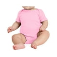 thumbnail image 1 of Infant Short Sleeve Cotton/Polyester Baby Rib Bodysuit Pink 6M, 1 of 5
