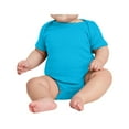 thumbnail image 1 of Infant Short Sleeve Cotton/Polyester Baby Rib Bodysuit Turquoise 6M, 1 of 5