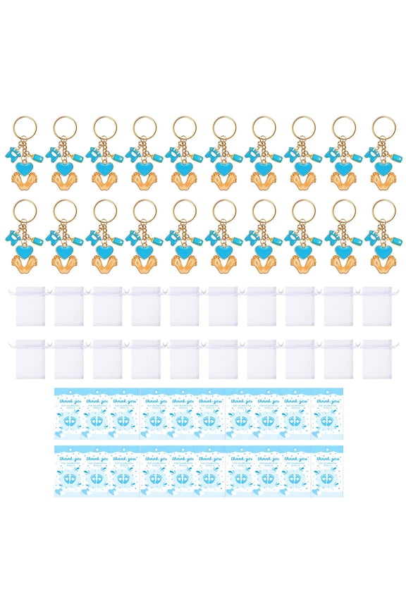 Infant Shower Keychains Bulk 20PCS Infant Shower Decorations with Organza Bag Thank You Guest Gift for Party Guest Souvenir