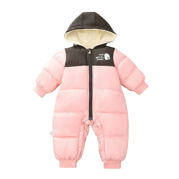 Snow Suit Zipper Hooded Jumpsuit Romper Baby Warm Clothes Windproof Winter Jumpsuits Winter Clothes for Baby Boy 0-3 Months