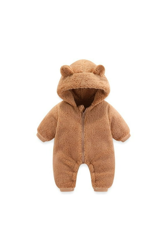 Infant Snowsuit Fleece Bear Ear Baby Romper Baby Warm Outfits Girl Baby Girl Clothes 3-6/66
