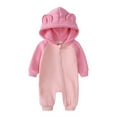 thumbnail image 1 of Infant Snowsuit Fleece Hooded Jumpsuit Bear Ear Onesies Girl Romper Warm Newborn Outfits Baby Girl Newborn Boy Sleepers 3-6 Months, 1 of 9