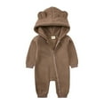 thumbnail image 1 of Infant Snowsuit Fleece Jumpsuit Bear Ear Infant Romper Warm Newborn Outfits Baby Girl Baby Clothes Girl 12-18 Months, 1 of 2