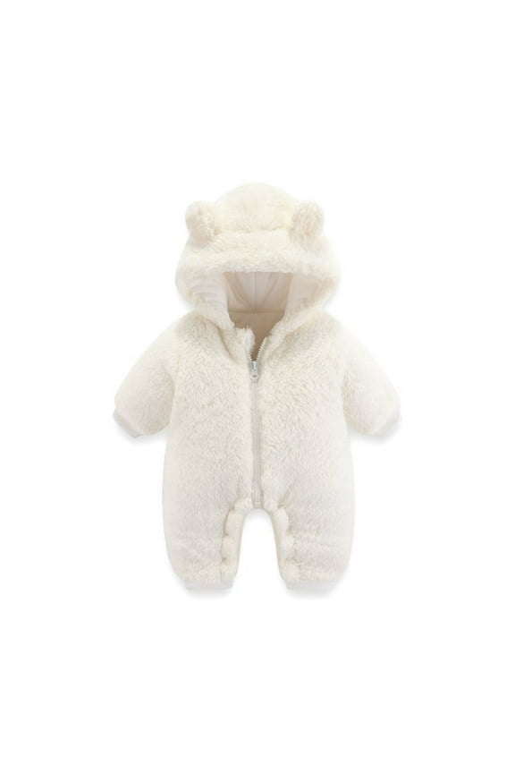 Infant Snowsuit Fleece Jumpsuit Bear Ear Newborn Girl Baby Romper Baby Girl Warm Outfits Baby 3-6 Months