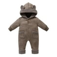 thumbnail image 1 of Snowsuit Jumpsuit Bear Ear Girl Romper Warm Outfits Baby Girl New Born Clothes Baby Girl 12-18 Months, 1 of 3