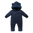 thumbnail image 1 of Snowsuit Jumpsuit Bear Ear Boy Romper Outfit Warm New Born Clothes Baby Girl 12-18 Months, 1 of 3