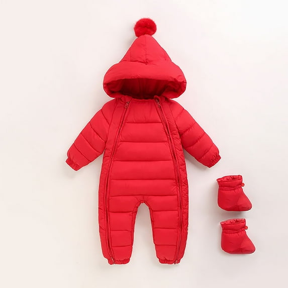 Snowsuit Hooded Jumpsuit Bera Ear Romper Baby Outfits Warm Puffer Jacket Baby Clothes 18-24 Months