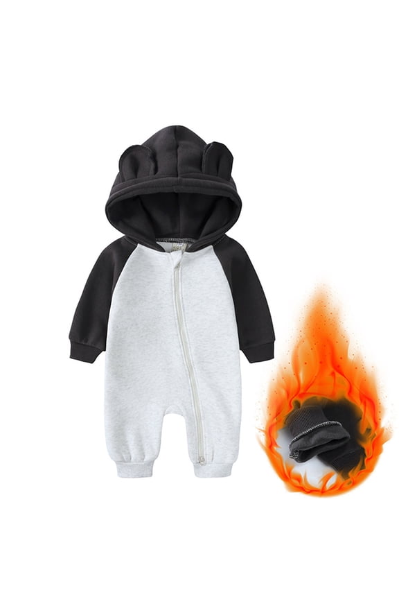 Infant Snowsuit Hoodie Bear Ear Newborn Girl Romper Baby Girl Outfit Warm Preemie Baby Girl Clothes 0-3 Months