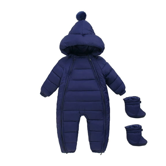Infant Snowsuit Hoodie Bera Ear Romper Baby Outfits Warm Puffer Jacket Little Sister Newborn Outfit 0-3 Months