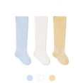 thumbnail image 1 of Socks 3 Pack Kids Toddler Solid Breathable Soft Stretchy High Socks Non Grips Socks for Girls Light Blue 6 Months-12 Months, 1 of 3