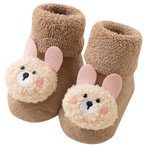 Infant Socks Cute Anti Slip Mid Tube Floor Socks Khaki