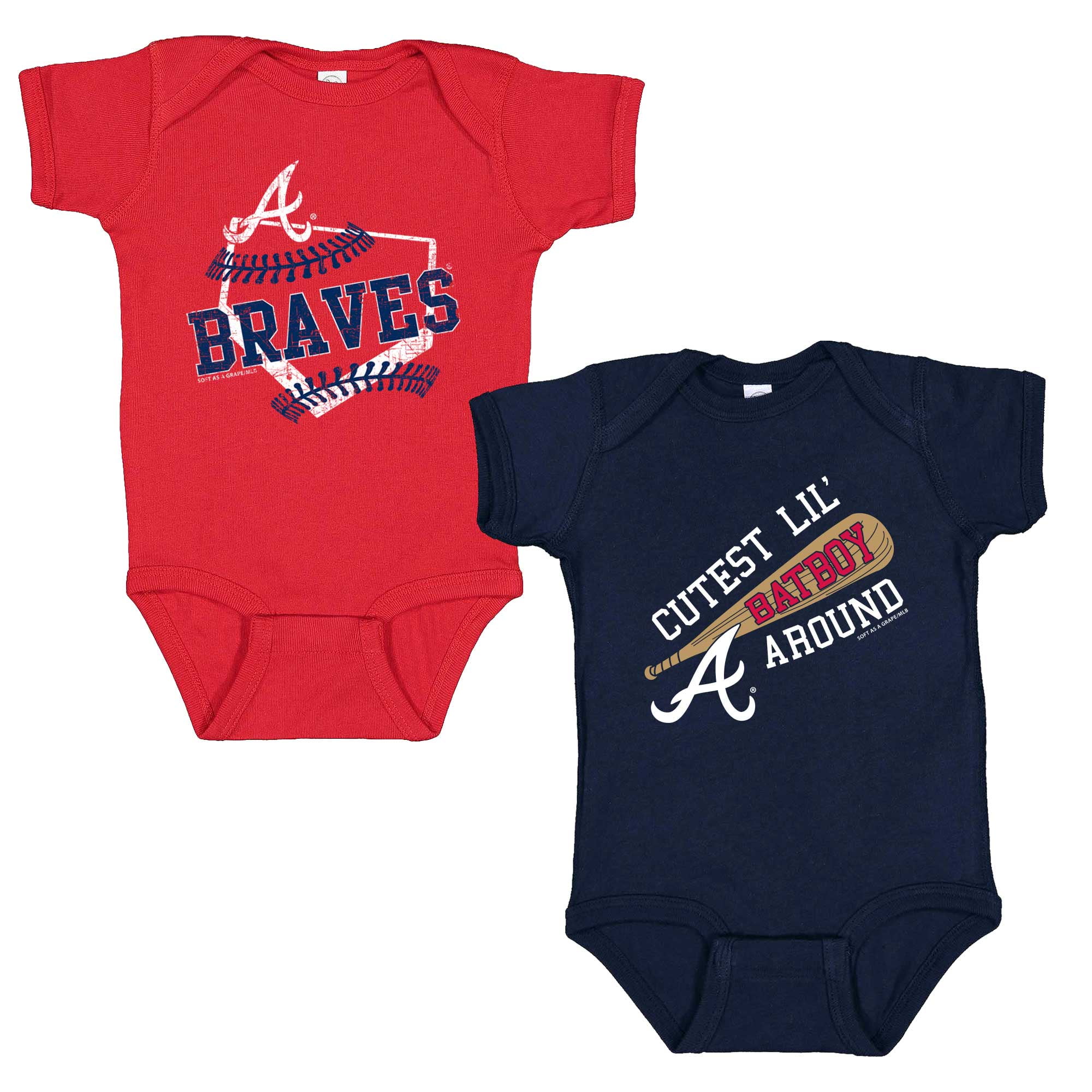 Infant Soft as a Grape Atlanta Braves 2-Pack Bodysuit Set - Walmart.com