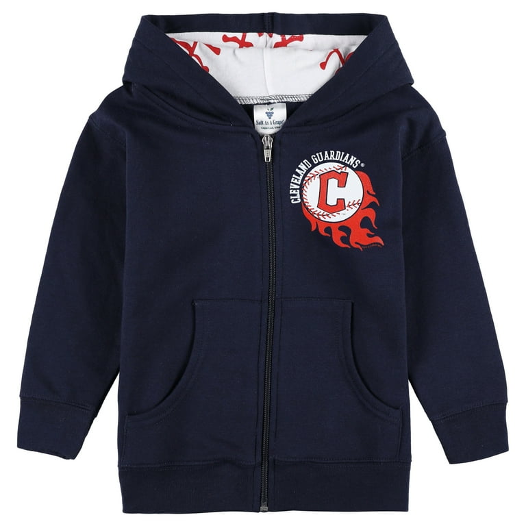Infant Soft as a Grape Navy Cleveland Guardians Baseball Full Zip Hoodie Walmart