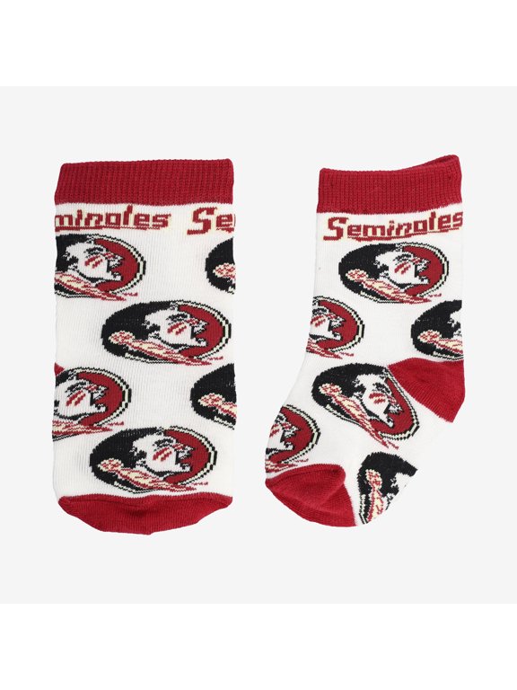 Infant Starter White Florida State Seminoles All-Over Print Socks