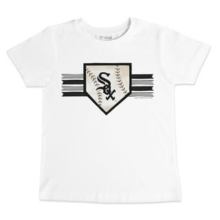 Girls Toddler Tiny Turnip Black Chicago White Sox Stacked Fringe T-Shirt