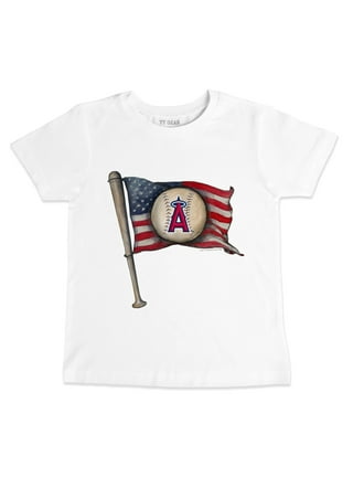 Los Angeles Angels Tiny Turnip Women's Bubbles 3/4-Sleeve Raglan T-Shirt -  White/Red