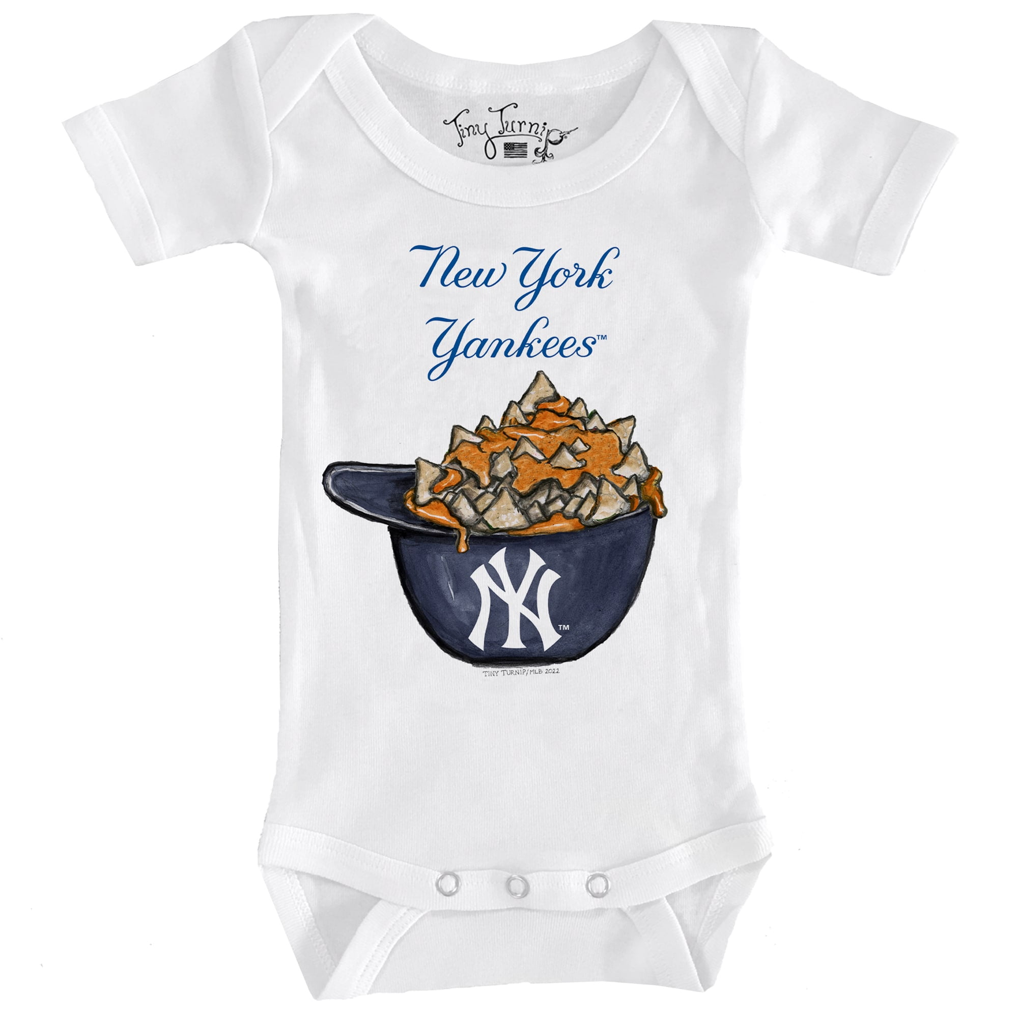 Infant Tiny Turnip White New York Yankees Nacho Helmet Bodysuit