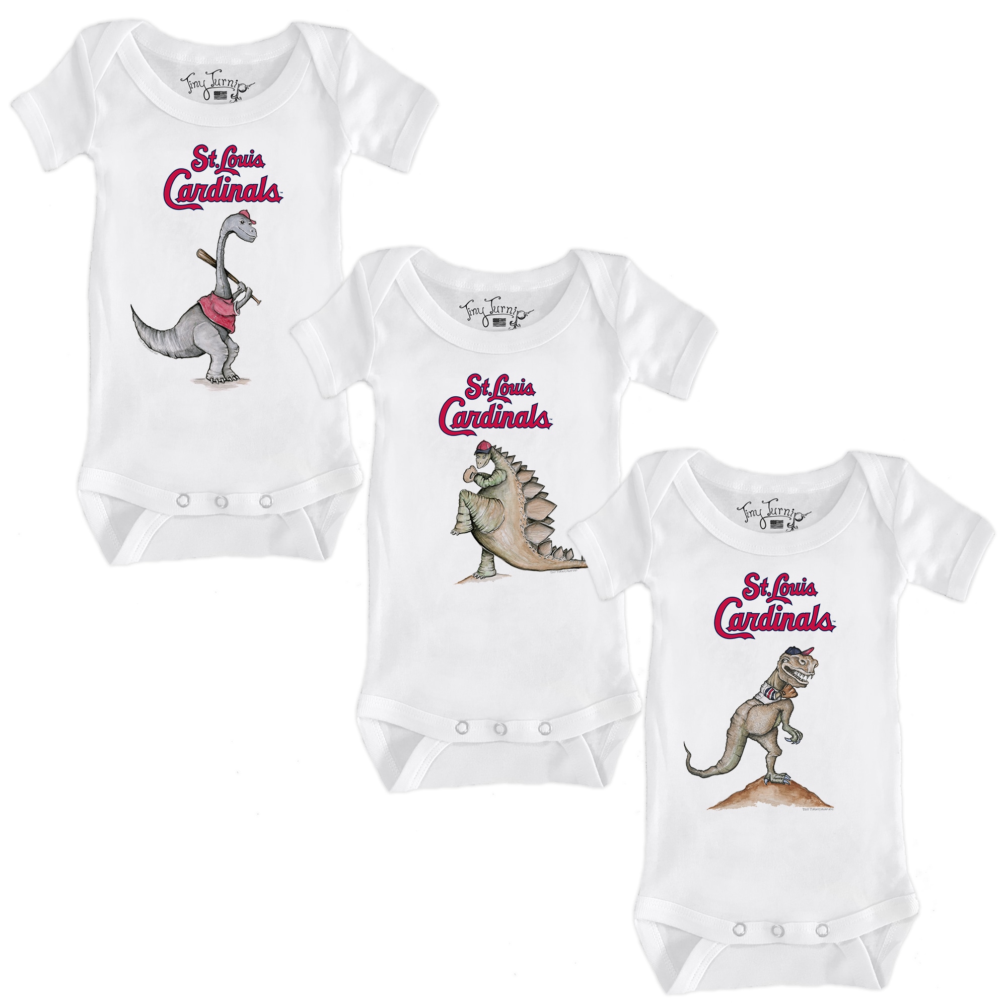 St. Louis Cardinals Tiny Turnip Youth Bronto Logo T-Shirt - White