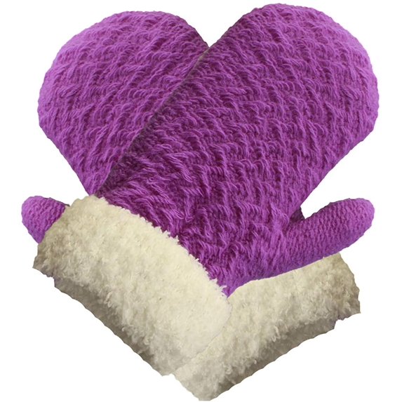 Infant-Toddler 2-3 Years Soft And Warm Fuzzy Interior Lined Mittens 6-Pack 1 Pair Purple