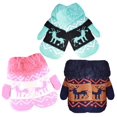 thumbnail image 1 of Infant-Toddler 2-3 Years Soft And Warm Fuzzy Interior Lined Mittens 6-Pack 3 Pair Deer Blue Pink Navy, 1 of 2