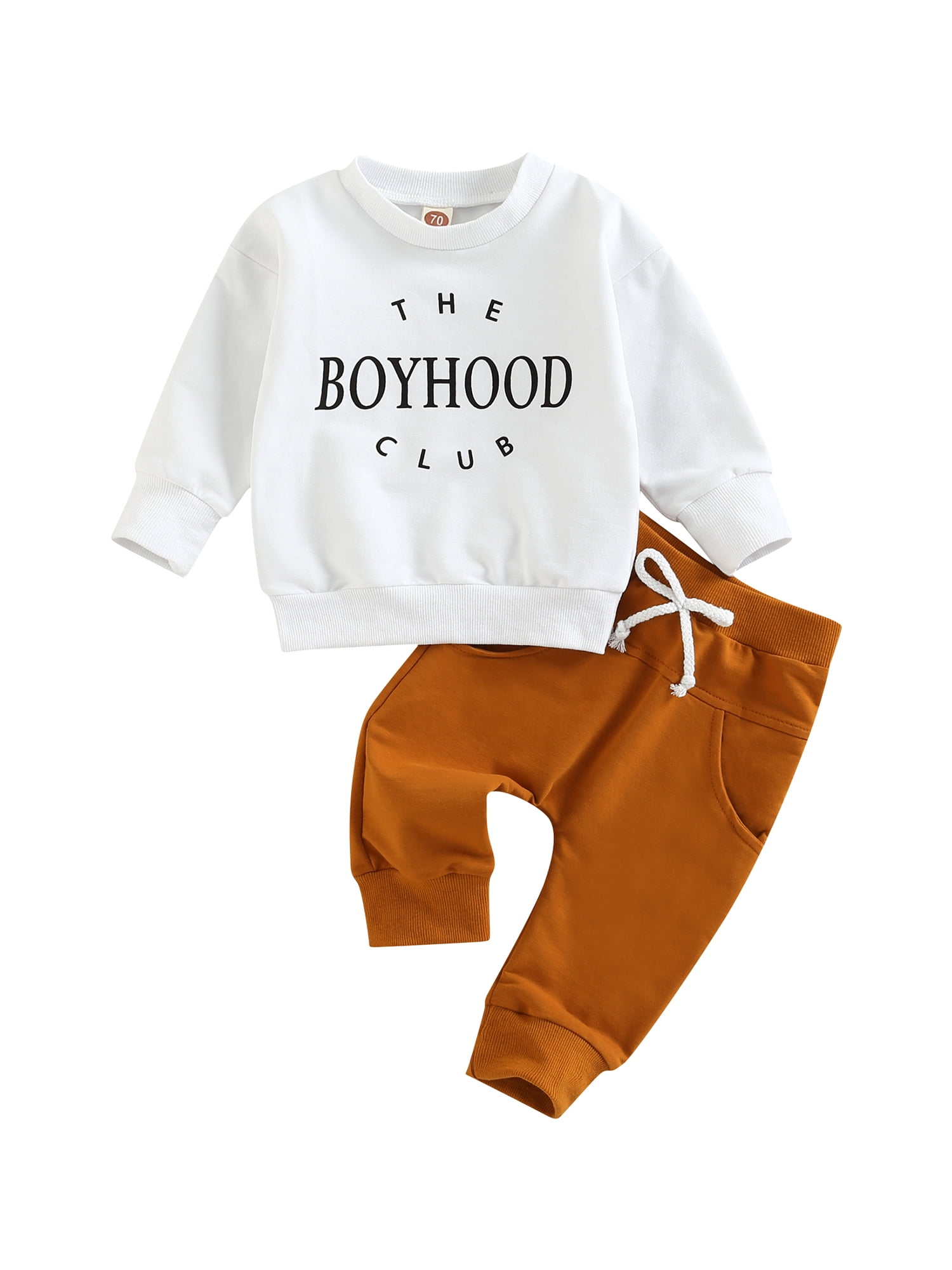 Infant Toddler Baby Boy Fall Winter Outfits Letter Pullover Sweatshirt