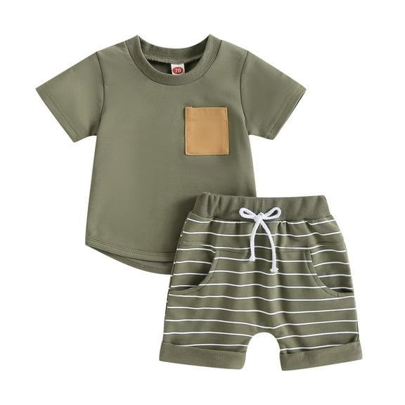 Infant Toddler Baby Boy Summer T Shirt 6M 12M 18M 24M 3Y 4Y Shorts Outfits Short Sleeve Tee Tops Clothes Set