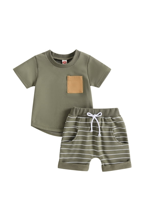 Infant Toddler Baby Boy Summer T Shirt 6M 12M 18M 24M 3Y 4Y Shorts Outfits Short Sleeve Tee Tops Clothes Set