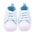 thumbnail image 1 of Infant Toddler Baby Boys Girls Soft Sole Crib Shoes Sneaker, Born First Walker Infant Baby Kid Pram Shoes Sneaker Trainer,Light Blue,9-12M, 1 of 3
