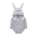 thumbnail image 1 of Infant Toddler Baby Girl Boy Easter Outfits Cartoon Bunny One Piece Romper Jumpsuit Bodysuit Hooded Pajama Clothes Set, 1 of 10