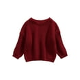 thumbnail image 1 of Infant Toddler Baby Girl Boy Knit Sweater Pullover Sweatshirt Warm Long Sleeve Shirt Tops Knitted Fall Winter Clothes, 1 of 7