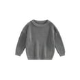 thumbnail image 1 of Infant Toddler Baby Girl Boy Oversized Sweater Chunky Long Sleeve Crewneck Sweatshirt Warm Fall Winter Knit Pullover Tops, 1 of 9