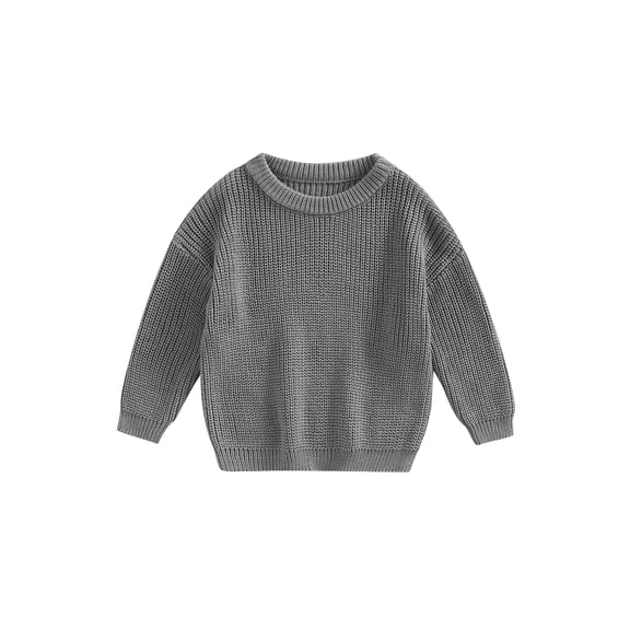 Infant Toddler Baby Girl Boy Oversized Sweater Chunky Long Sleeve Crewneck Sweatshirt Warm Fall Winter Knit Pullover Tops