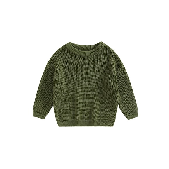 Infant Toddler Baby Girl Boy Oversized Sweater Chunky Long Sleeve Crewneck Sweatshirt Warm Fall Winter Knit Pullover Tops