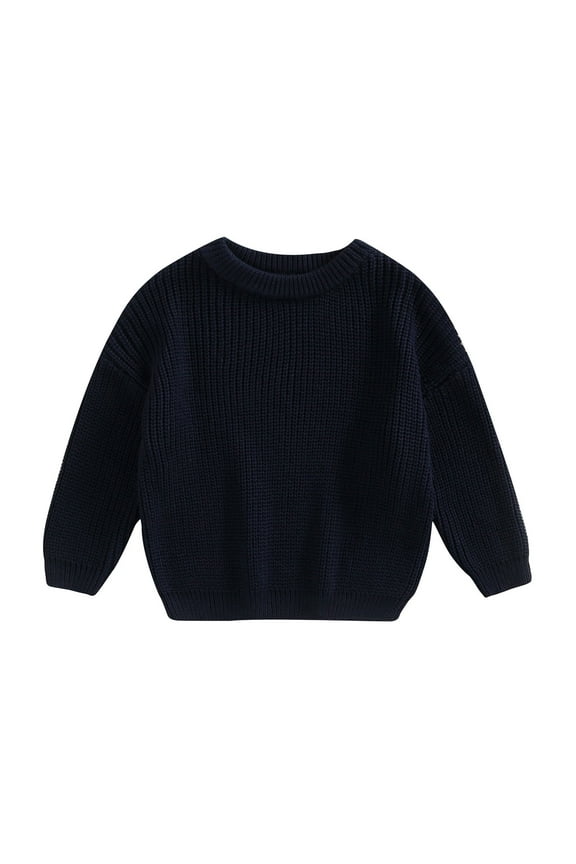 Infant Toddler Baby Girl Boy Oversized Sweater Chunky Long Sleeve Crewneck Sweatshirt Warm Fall Winter Knit Pullover Tops