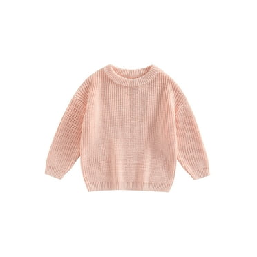 Infant Toddler Baby Girl Boy Oversized Sweater Chunky Long Sleeve Crewneck Sweatshirt Warm Fall Winter Knit Pullover Tops