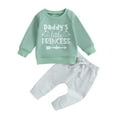 thumbnail image 1 of Infant Toddler Baby Girl Clothes 6M 12M 18M 24M 3Y Fall Winter Outfit Long Sleeve Crewneck Sweatshirt Top Casual Pants Set, 1 of 9