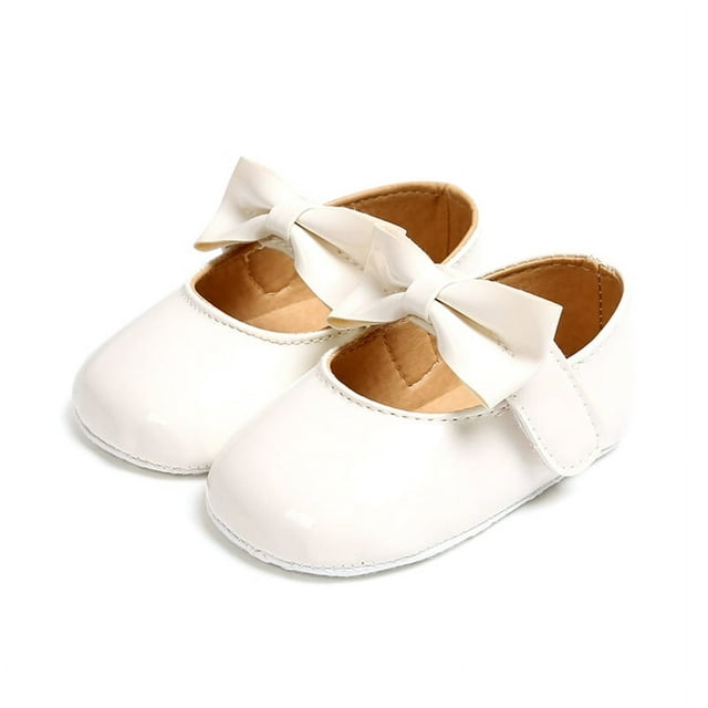 Infant Toddler Baby Girl's Soft Sole Anti-Slip Casual Shoes PU Leather Bowknot Princess Shoes